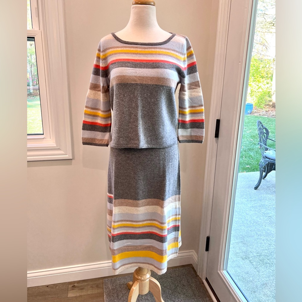 Anthropologie crop sweater and skirt set.